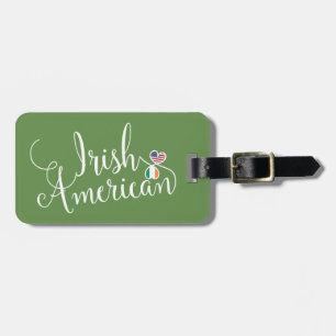 Irish American Entwined Heart Luggage Tag Template