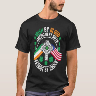Irish American Flag Celtic Cross Funny St Patrick' T-Shirt