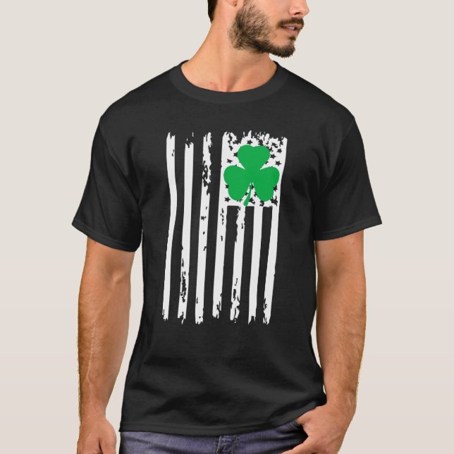 Irish American Flag Cool St Patricks Day Celebrati T-Shirt (Front)