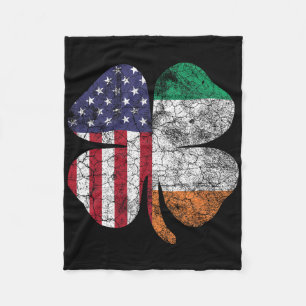 Irish American Flag Ireland Flag St Patricks Day G Fleece Blanket