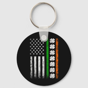 Irish American Flag Ireland Flag St Patricks Day G Keychain