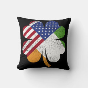 Irish American Flag Ireland Flag Throw Pillow