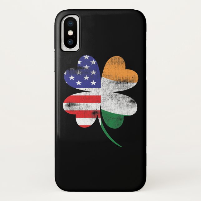 IRISH AMERICAN FLAG Ireland Shamrock Case-Mate iPhone Case (Back)
