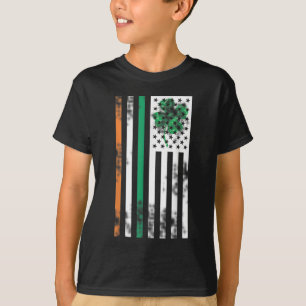 Irish American Flag Ireland Shamrock ST. PATRICKS  T-Shirt