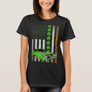 Irish American Flag Lucky Car Racing St. Patrick's T-Shirt