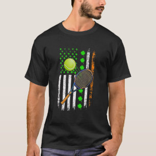 Irish American Flag Lucky Tennis St Patrick's Day T-Shirt