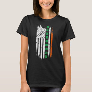 Irish American flag Patrick's day Ireland Shamrock T-Shirt
