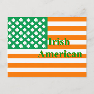 Irish american flag postcard