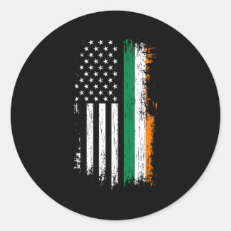 Irish American Flag Pride Ireland Usa Classic Round Sticker