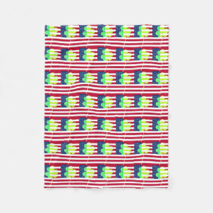 Irish American Flag Shamrock Clover St. Patrick Fleece Blanket