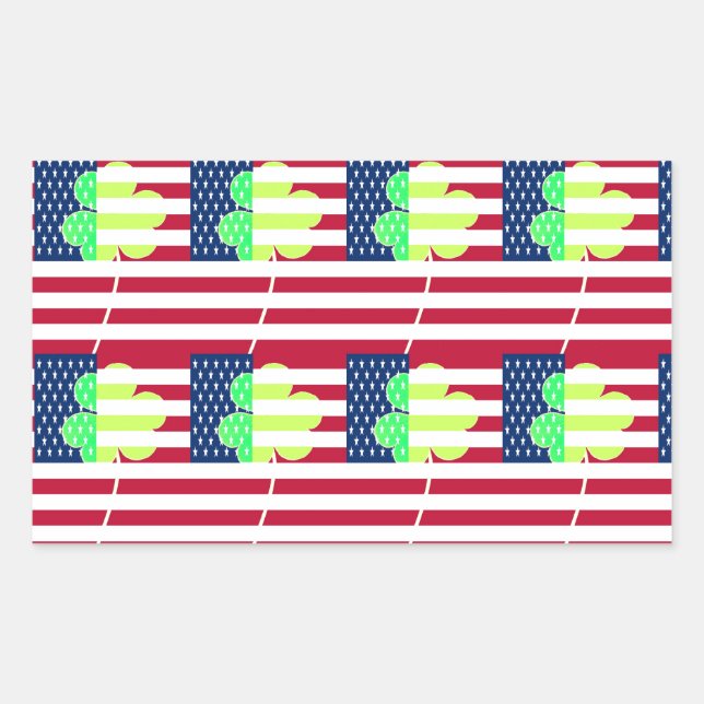 Irish American Flag Shamrock Clover St. Patrick Sticker (Front)