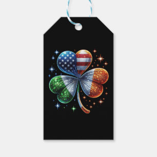 Irish American Flag ST PATRICKS DAY Gift Tags