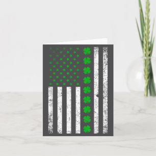 Irish American Flag St. Patrick's Day Shamrock  Card