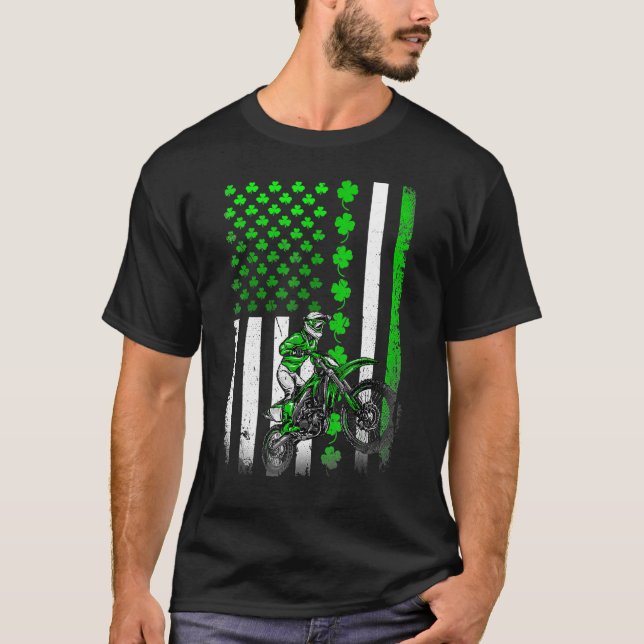 Irish American Flag St Patricks Day Shirt For Moto (Front)