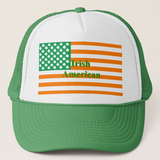 Irish american flag trucker hat (Front)