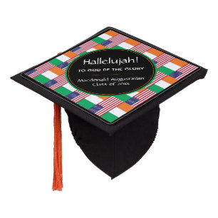 IRISH AMERICAN Graduate Custom HALLELUJAH Graduation Cap Topper