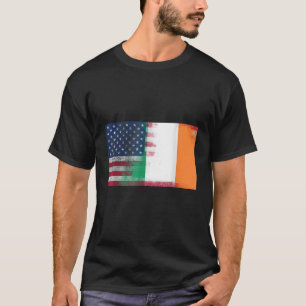 Irish American Half Ireland Half America Flag Shir T-Shirt