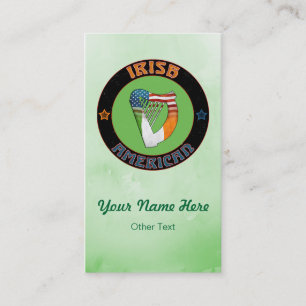 Irish American Harp Custom Business Cards