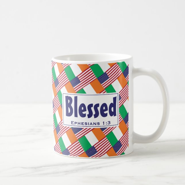 Irish-American Heritage Customized BLESSED Coffee Mug (Right)