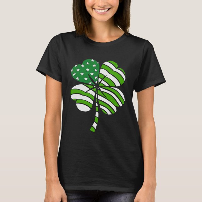Irish American Pride Shamrock C Happy St Patrick's T-Shirt (Front)