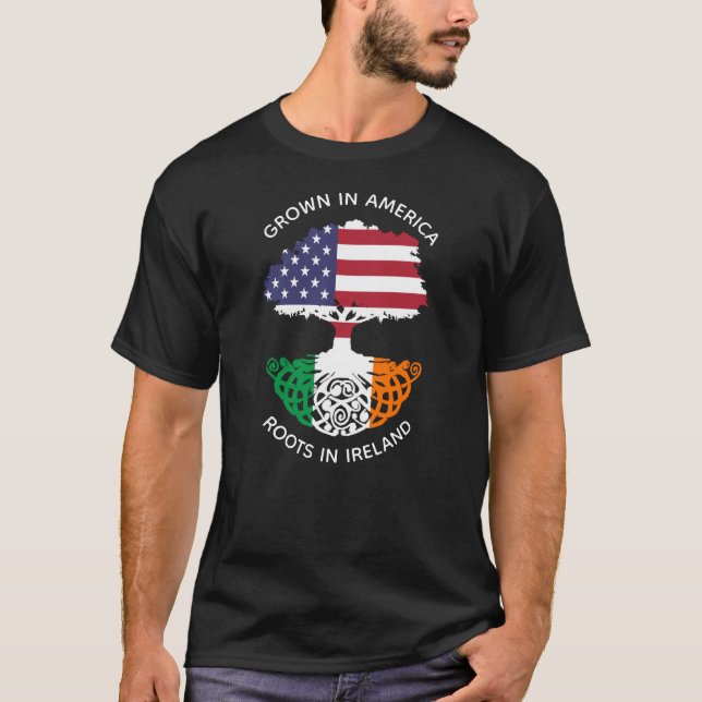 Irish-American Roots In Ireland Celtic Tree T-Shirt (Front)