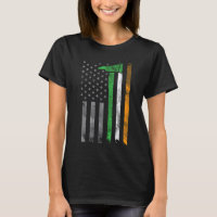 Irish American US Flag Firefighter Axe Fire St Pat