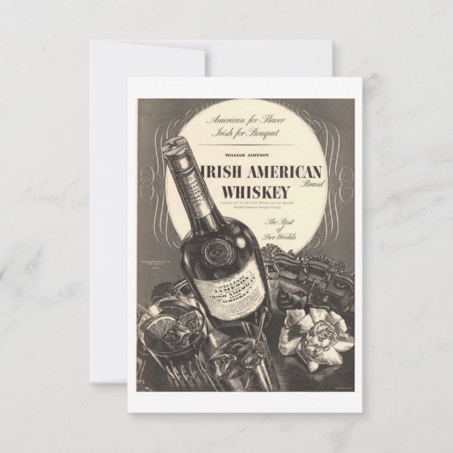 Irish American Whiskey Vintage Card (Front)