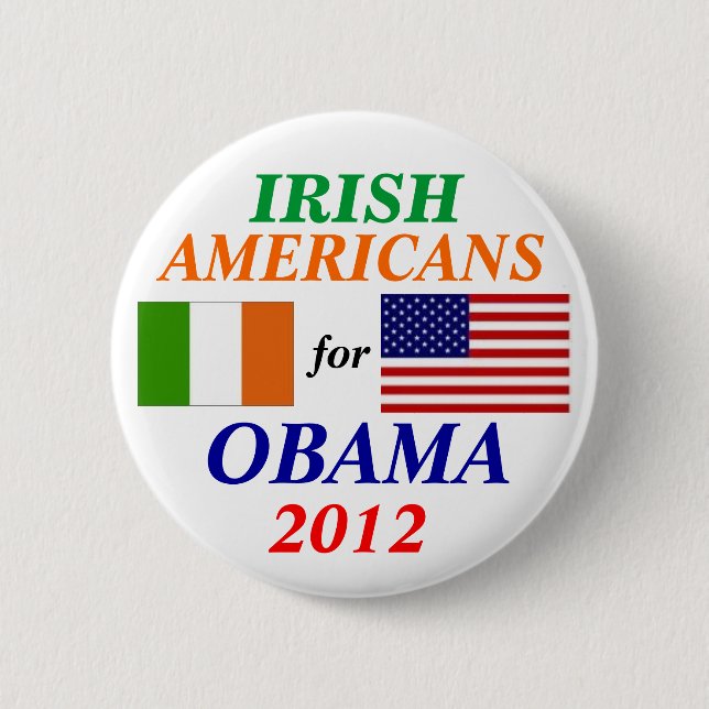 Irish americans for Obama 2 Inch Round Button (Front)