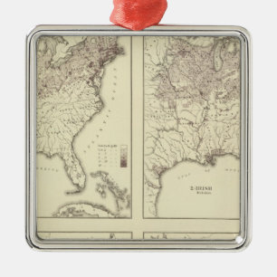 Irish and German Population 1870 Metal Ornament