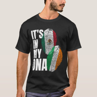 Irish And Mexican Heritage DNA Flag Nationality Gi T-Shirt