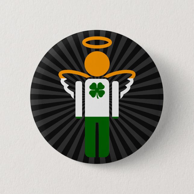 irish angel. 2 inch round button (Front)