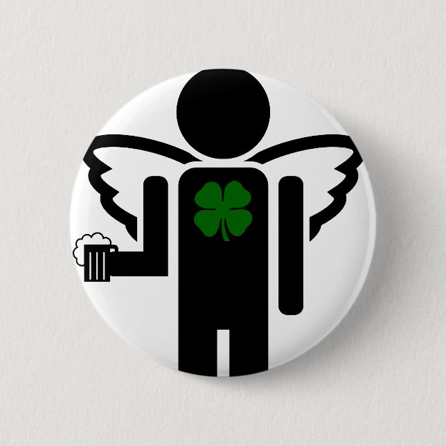 irish angel. 2 inch round button (Front)