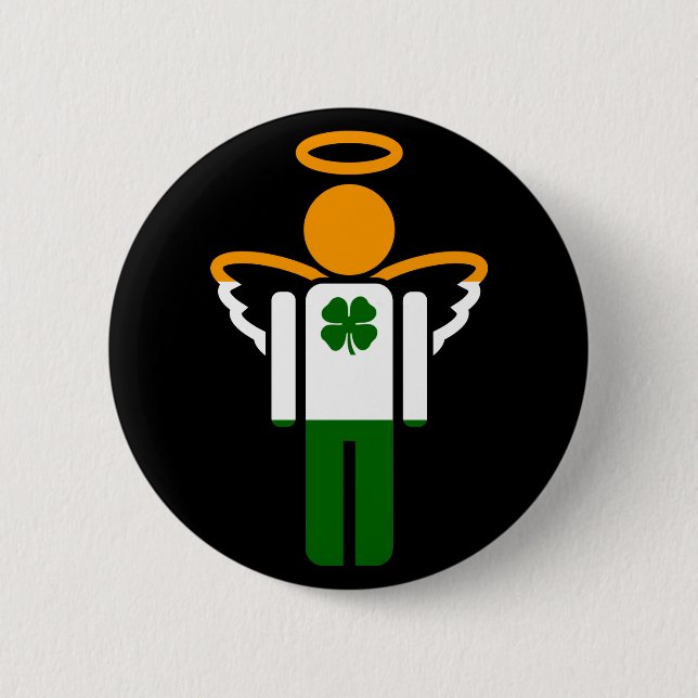 irish angel. 2 inch round button (Front)