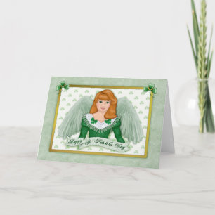 Irish Angel & Banner - Blank Inside Card