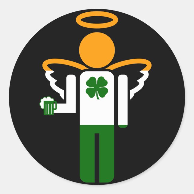 irish angel. classic round sticker (Front)