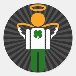 irish angel. classic round sticker