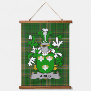 Irish Aries Coat of Arms Family Crest Hanging Tapestry