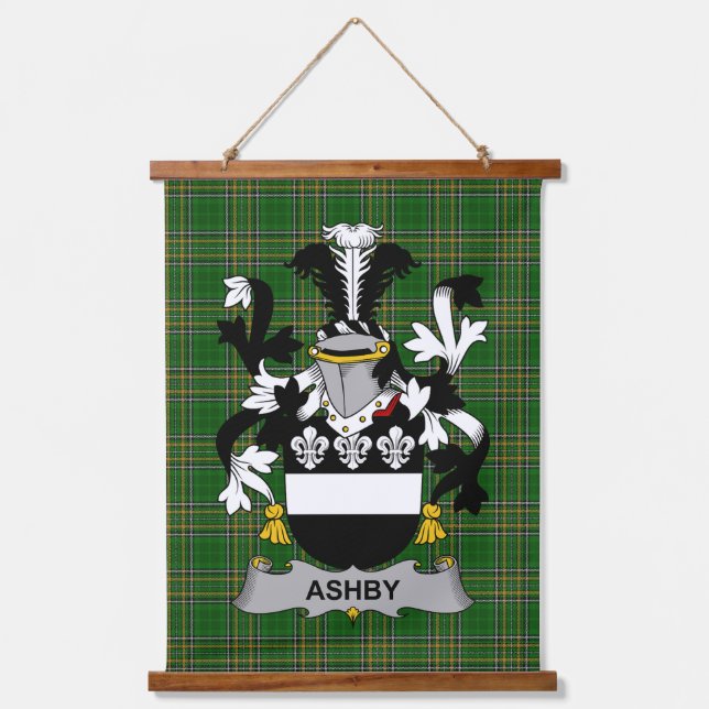 Irish Ashby Coat of Arms Family Crest Hanging Tapestry (Front)