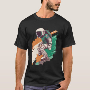Irish Astronaut Skater  Galaxy Skateboard Space Bo T-Shirt