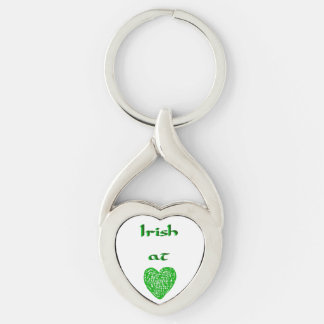 Irish at Heart Green Heart-Shaped Keychain