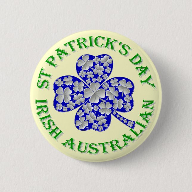 Irish Australian  St Patrick's day 2 Inch Round Button (Front)