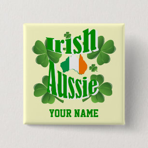 Irish Australian St Patrick's day 2 Inch Square Button