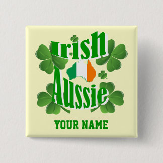 Irish Australian St Patrick's day 2 Inch Square Button