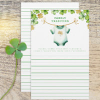 Irish Baby Shower Family Tradition Activity Sheet