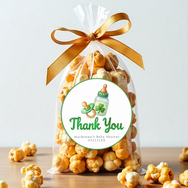 Irish Baby Shower Thank You Favour Sticker (Thank You Favor Sticker)