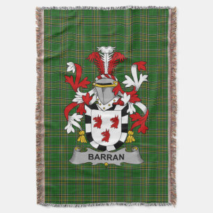 Irish Barran Coat of Arms Family Crest Ireland Throw Blanket