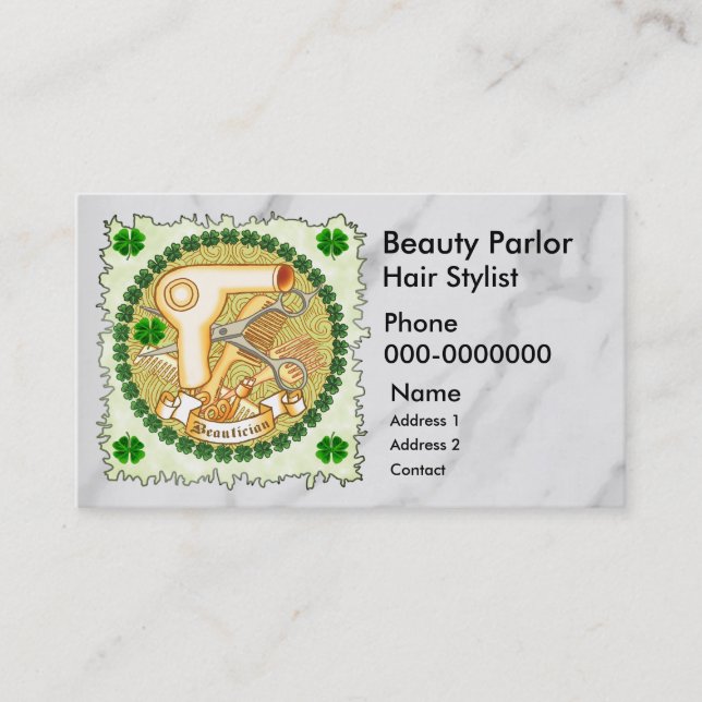 Irish Beautician Appointment Card (Front)