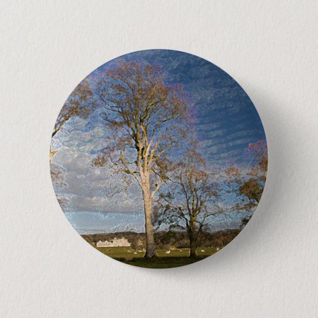 Irish Beech Trees 2 Inch Round Button (Front)