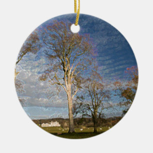 Irish Beech Trees Ceramic Ornament