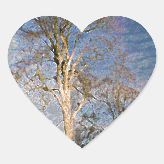 Irish Beech Trees Heart Sticker (Front)